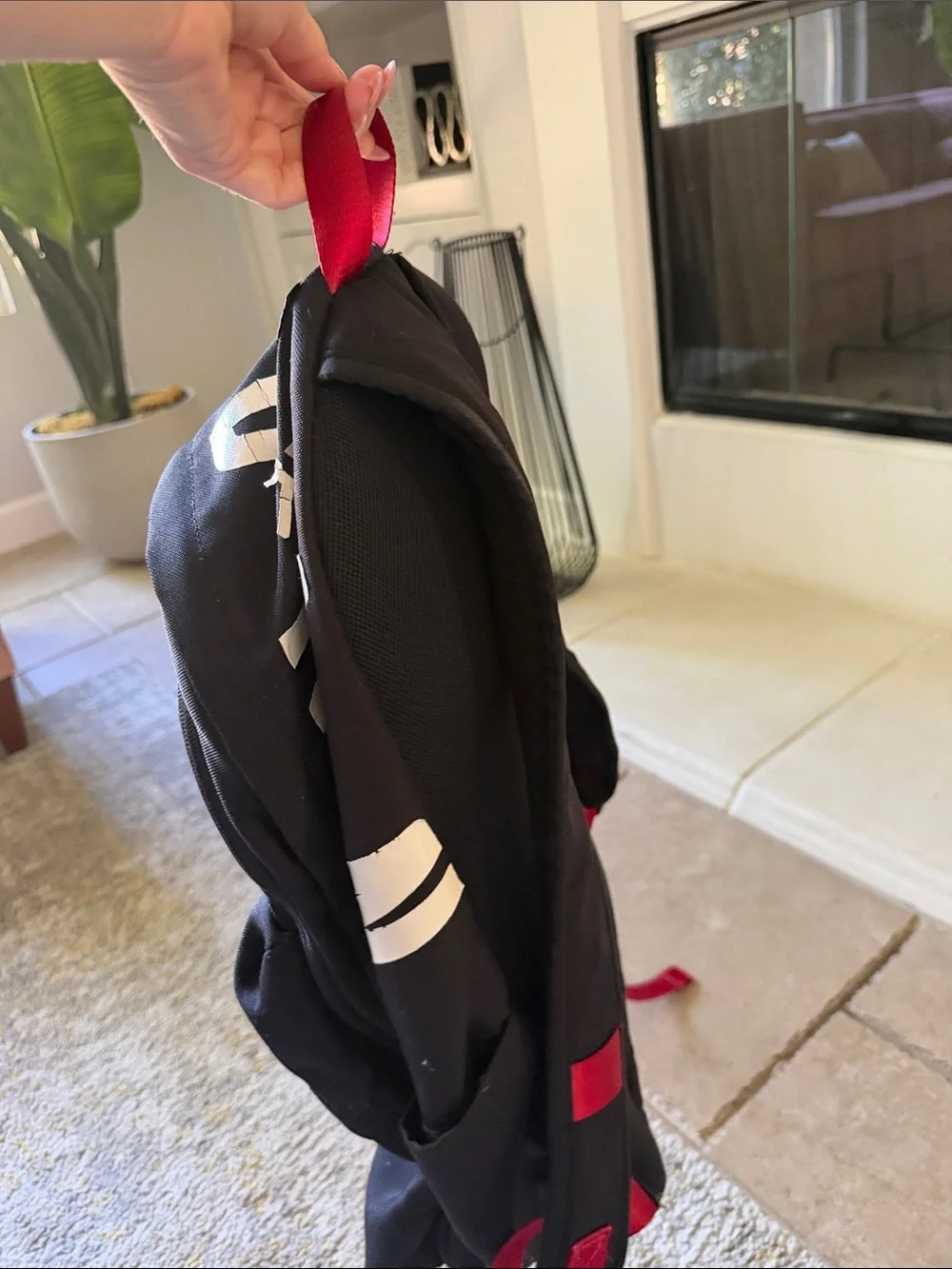 Jordan Black Backpack with Red Accents